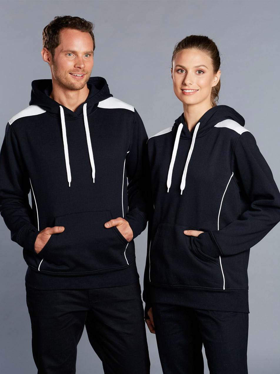 Unisex Fleece Contrast Closed-Front Hoodie