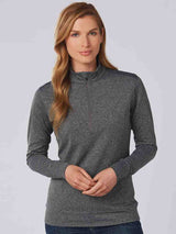 Ladies Half Zip Long Sleeve Sweat Top