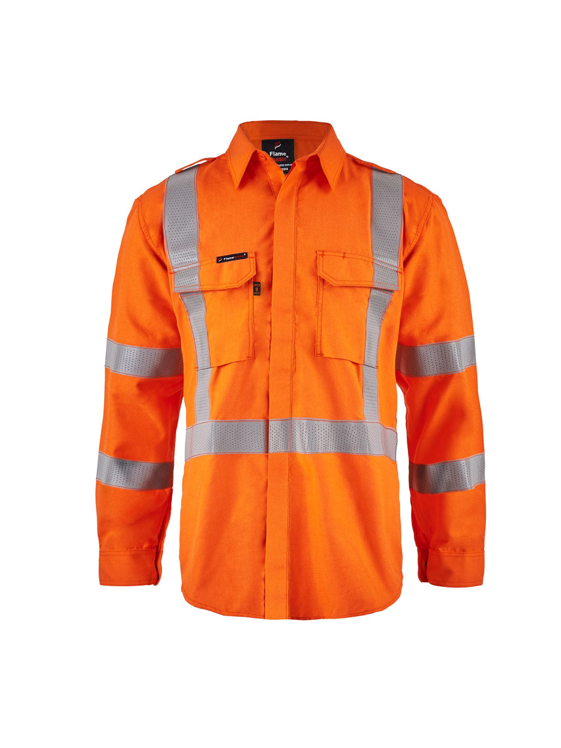 HRC2 Inherent Hi Vis Reflective Shirt with X Pattern and Gusset Sleeves