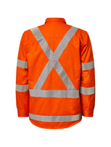 HRC2 Inherent Hi Vis Closed Front Reflective Shirt with X Pattern and Gusset Sleeves