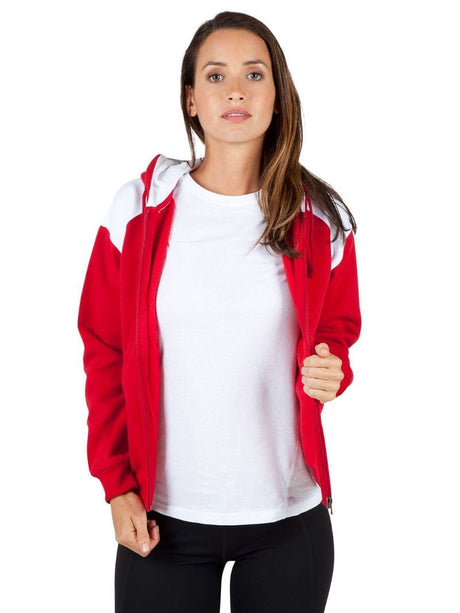 Ladies/ Junior Shoulder Contrast Zip Hoodie