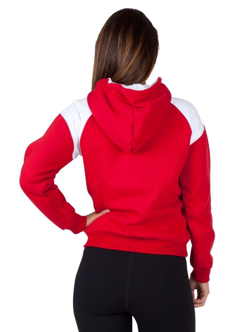 Ladies/ Junior Shoulder Contrast Zip Hoodie