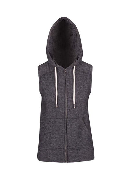 Ladies/ Junior Greatness Heather Sleeveless Zip Hoodie