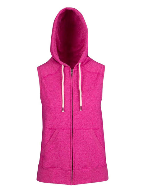 Ladies/ Junior Greatness Heather Sleeveless Zip Hoodie