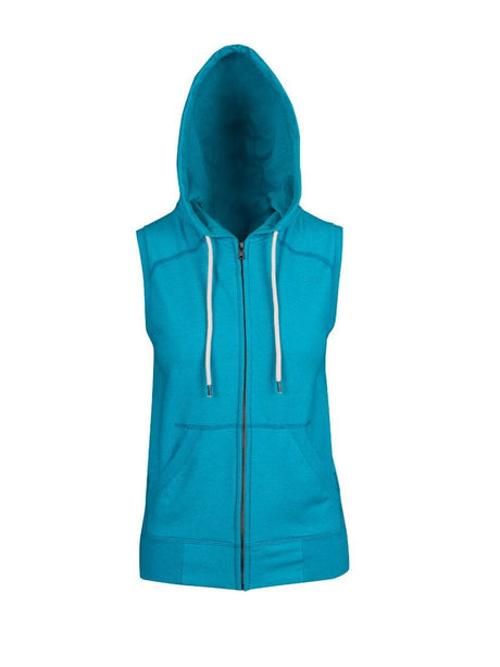 Ladies/ Junior Greatness Heather Sleeveless Zip Hoodie