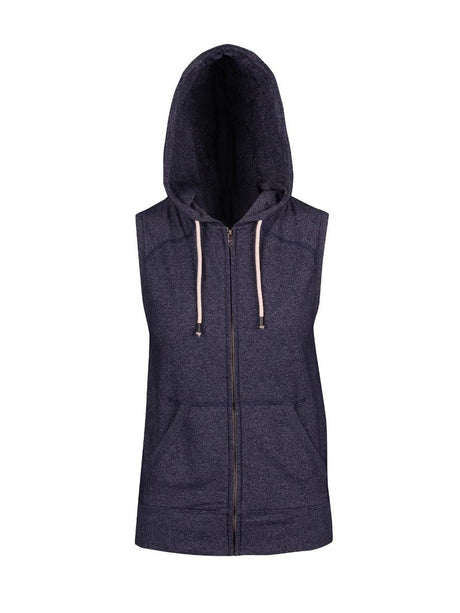 Ladies/ Junior Greatness Heather Sleeveless Zip Hoodie