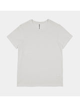 Womens Basis Short Sleeve Tee in white with a ribbed crew neckline and classic fit.
