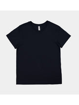 Womens Basis Short Sleeve Tee in black with a ribbed crew neckline and classic fit.