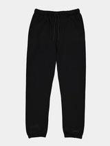Mens Basis Track Pant in black with an elastic drawstring waist and cuffed ankles.