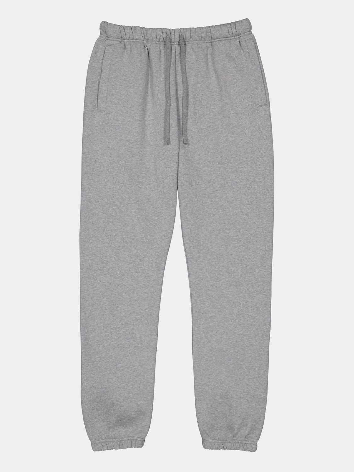 Mens Basis Track Pant in grey with an elastic drawstring waist and cuffed ankles.