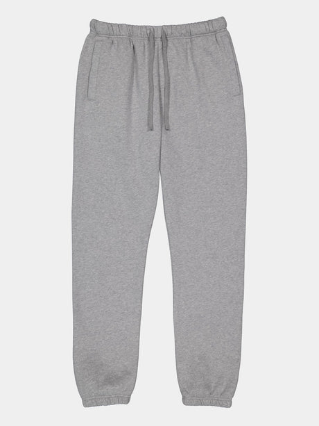 Mens Basis Track Pant in grey with an elastic drawstring waist and cuffed ankles.