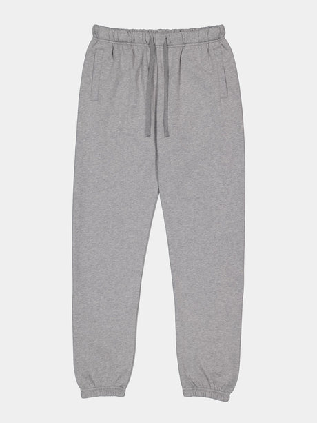 Womens Basis Track Pant in heather grey with an elastic drawstring waist and cuffed ankles.