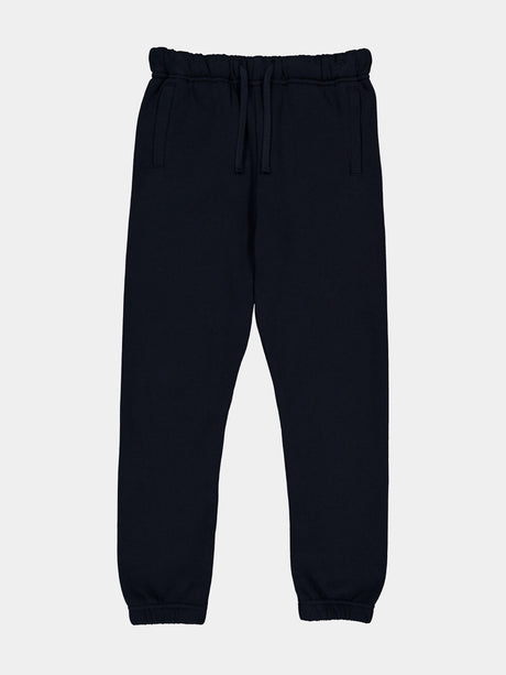 Youth Basis Track Pant in navy blue with an elastic drawstring waist and ribbed cuffs.