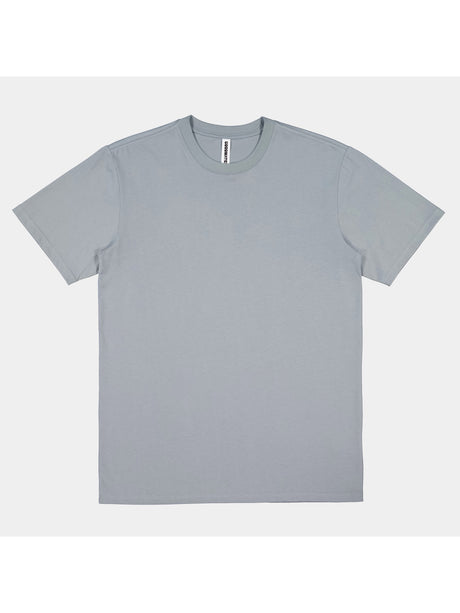 A light grey, short-sleeve crew neck t-shirt for men in a relaxed fit.