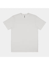 A plain white short sleeve crew neck t-shirt for men.