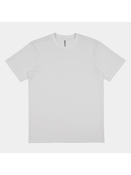 Mens Everyday Short Sleeve Tee in white with a ribbed crew neckline and relaxed fit.