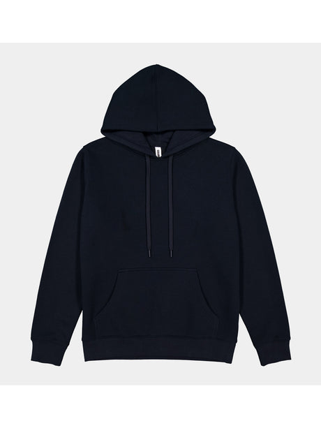 Womens Everyday Hoodie in navy blue with a front pocket and adjustable drawstrings.