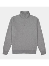 Mens Everyday 1/4 Zip in grey brushed fleece with ribbed cuffs and waistband.