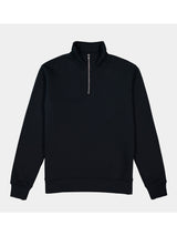 Mens Everyday 1/4 Zip in black with a silver zipper and ribbed cuffs.
