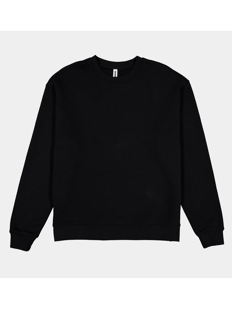 Mens Everyday Crew Sweatshirt in black with a ribbed neckline, cuffs, and waistband.
