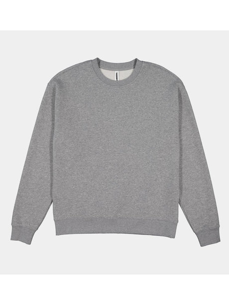 Mens Everyday Crew Sweatshirt in heather grey with ribbed cuffs and a relaxed fit.