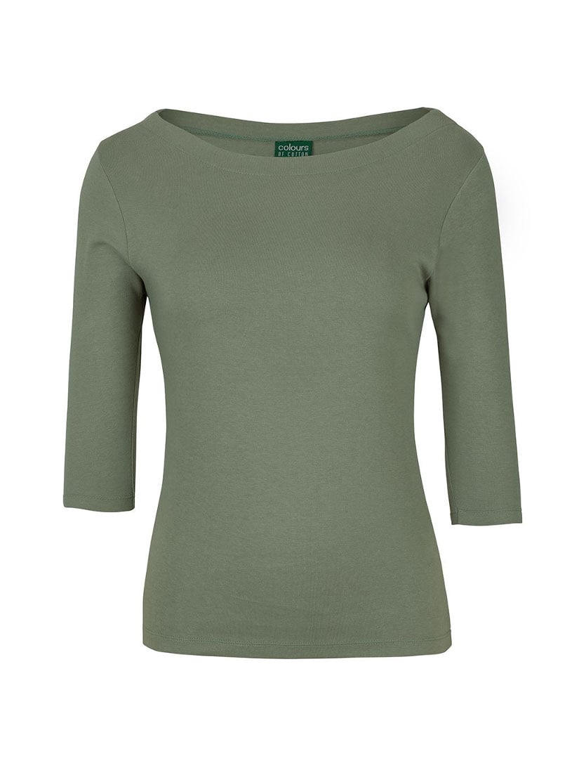 COC Ladies 3/4 Sleeve Boat Neck Tee