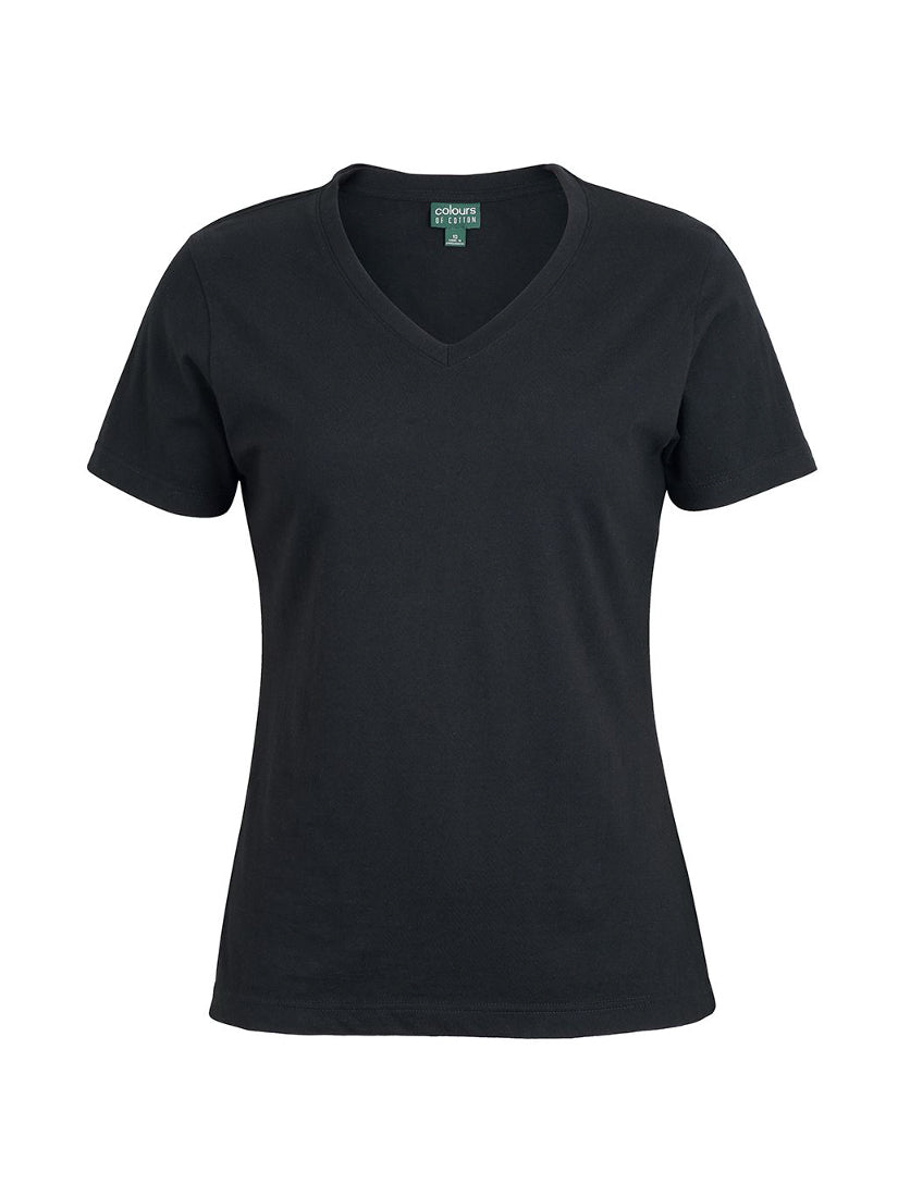 JB's Wear - Black V-neck t-shirt for women.