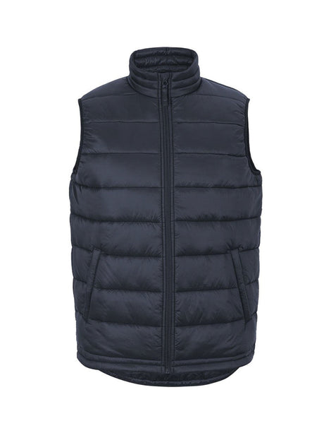 JB's Wear - Urban Puffer Vest in navy with a zippered front and two pockets.