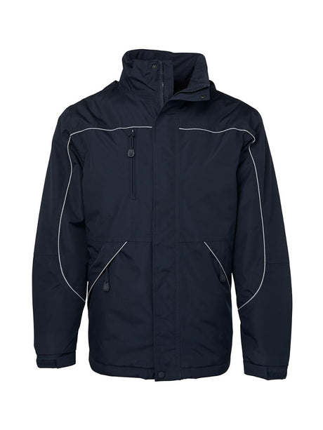 JB's Wear - Navy blue Tempest jacket with reflective piping and zippered pockets.