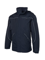 JB's Wear - Navy blue Tempest jacket with reflective piping and multiple zippered pockets.