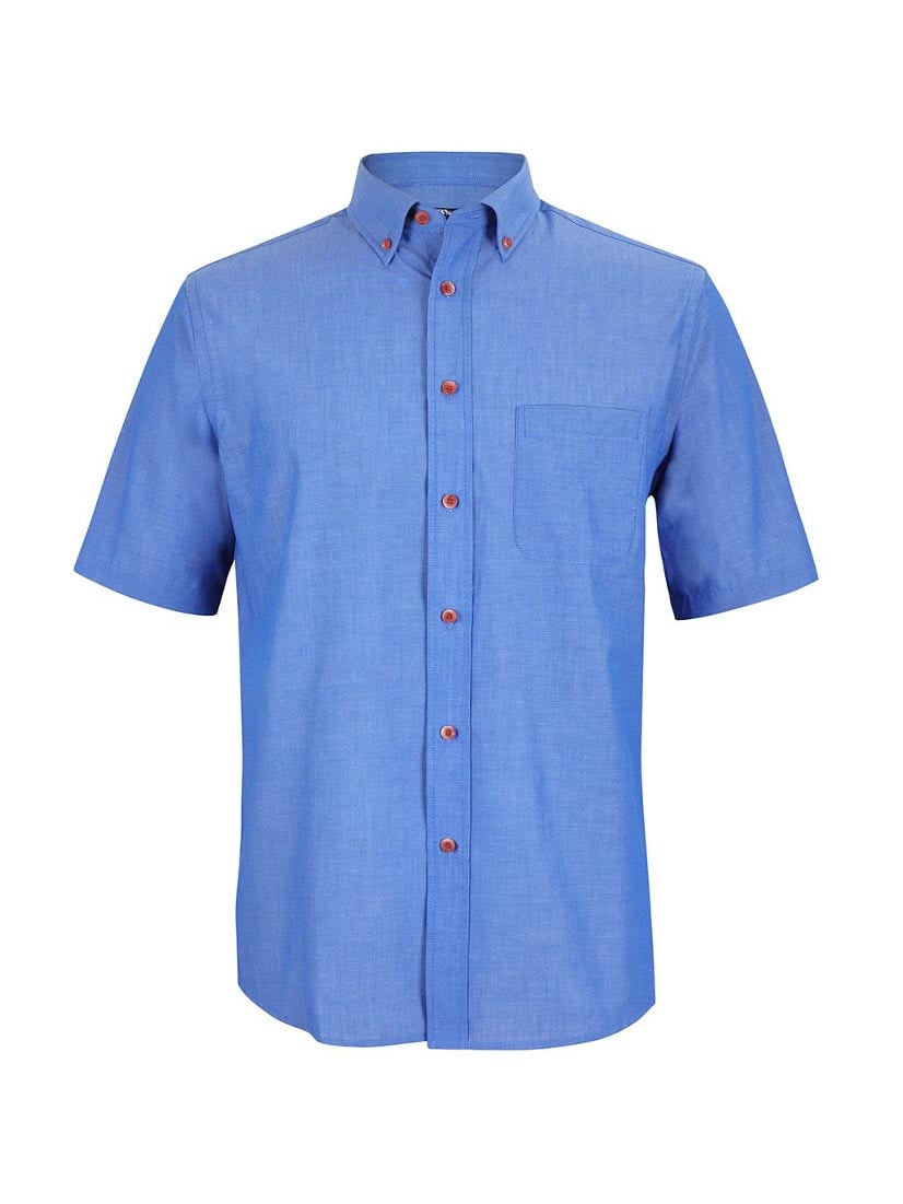 Short Sleeve Indigo Chambray Shirt