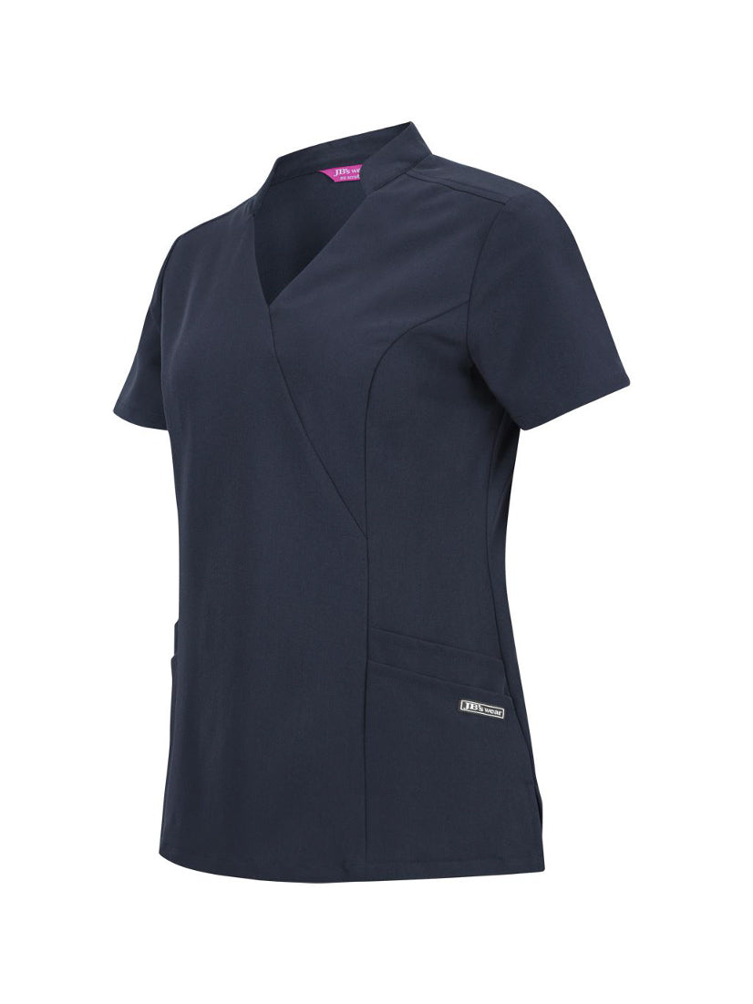 Ladies Nu Mandarin Collar Scrub Top