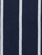 JB's Wear - Dark blue bib apron with white vertical stripes.