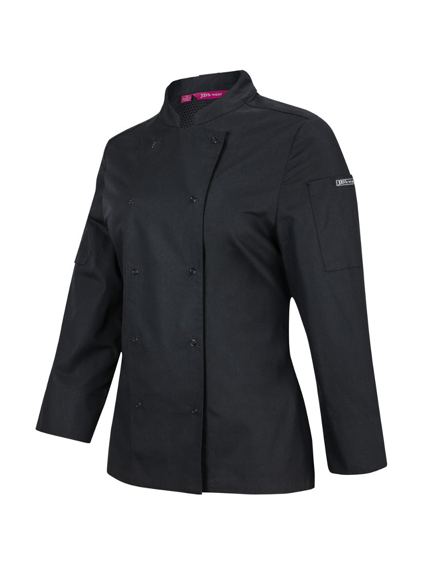 Ladies L/S Snap Button Chef Jacket