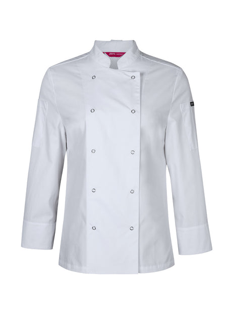 Ladies L/S Snap Button Chef Jacket