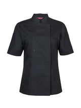 Ladies S/S Snap Button Chef Jacket