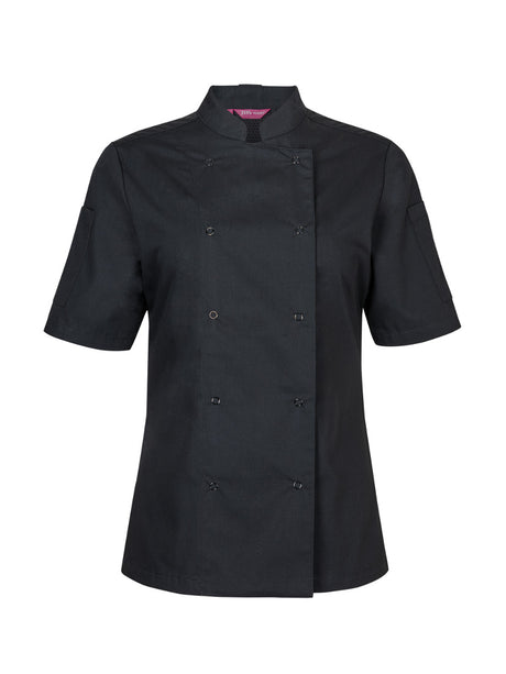 Ladies S/S Snap Button Chef Jacket