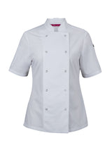 Ladies S/S Snap Button Chef Jacket