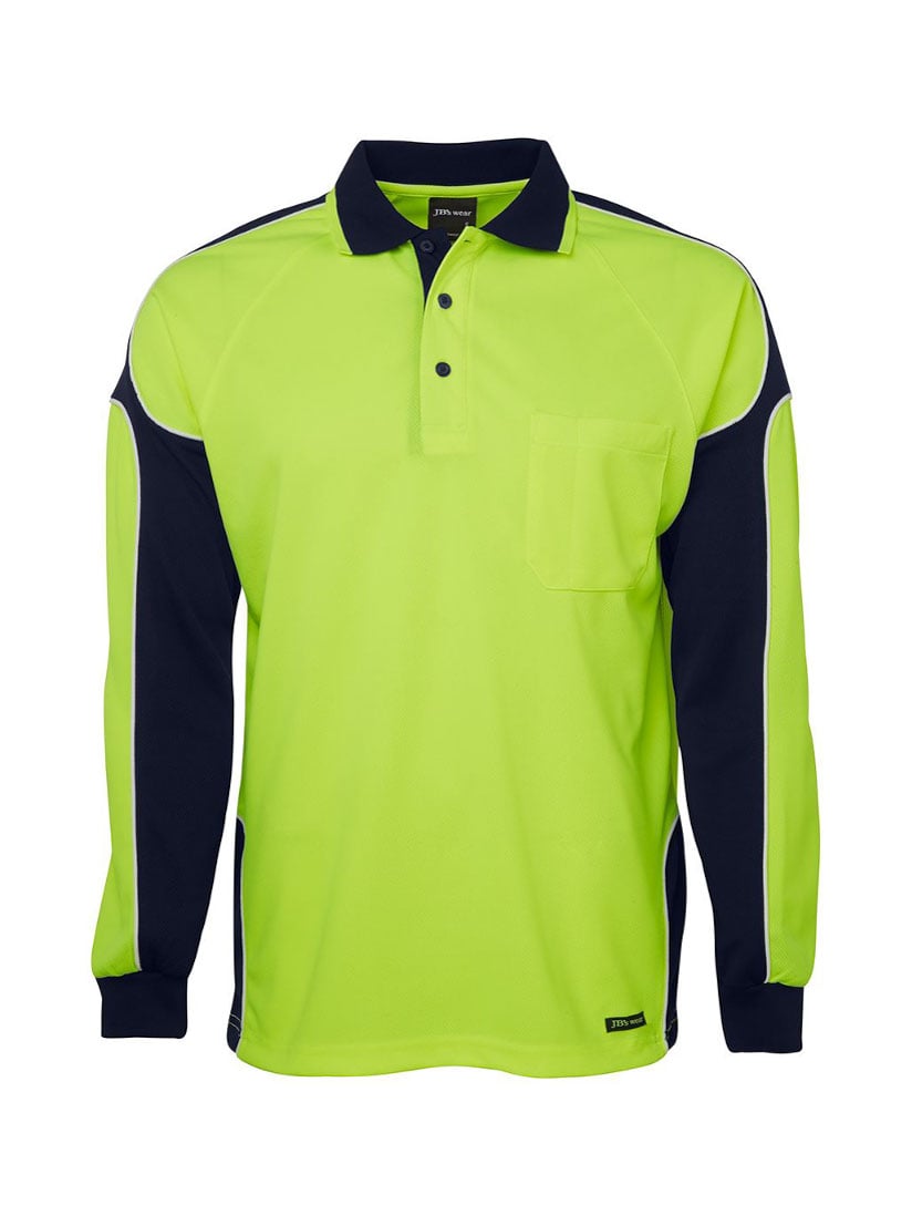 Hi Vis Long Sleeve Arm Panel Polo