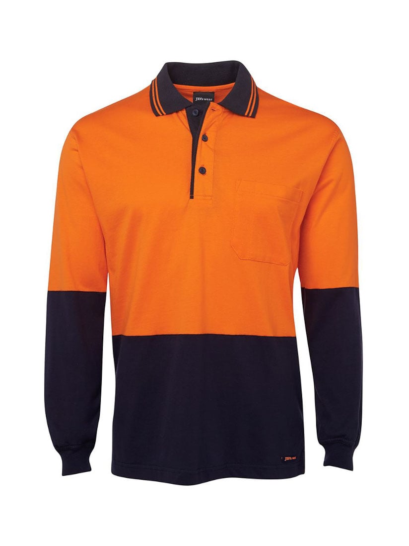 Hi Vis Long Sleeve Cotton Polo