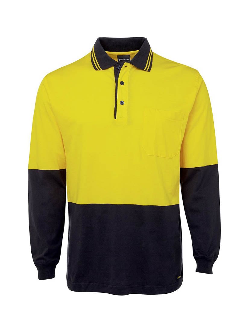 Hi Vis Long Sleeve Cotton Polo