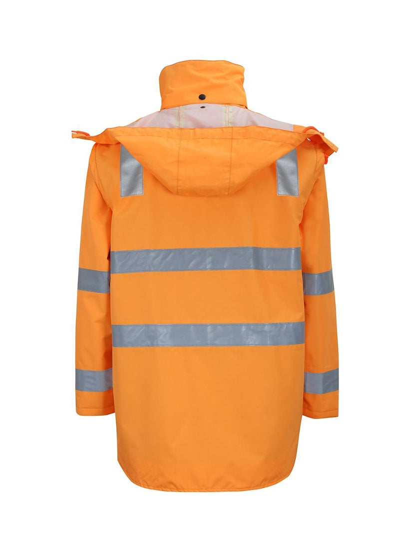 Hi Vis Aust. Rail D+N Zip Off Sleeve Long Line Jacket