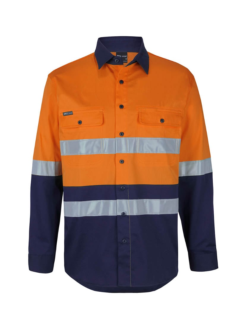 Hi Vis D+N Long Sleeve Stretch Work Shirt