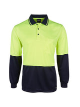 Hi Vis Long Sleeve Jacquard Polo