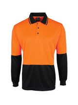 Hi Vis Long Sleeve Jacquard Polo