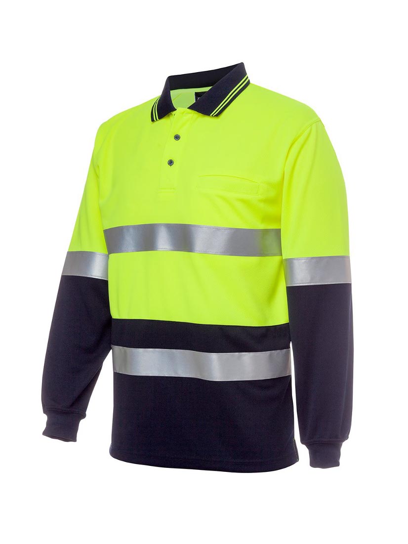 Hi Vis Long Sleeve D+N Cotton Back Polo