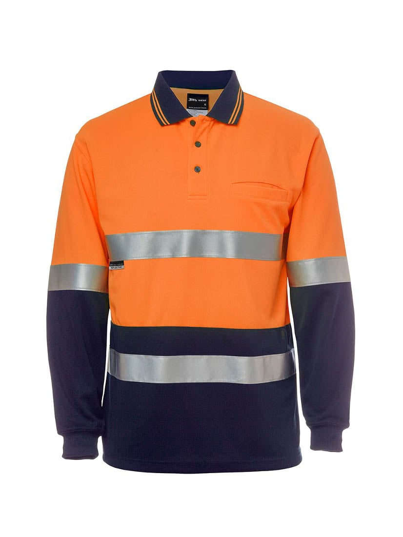 Hi Vis Long Sleeve D+N Cotton Back Polo