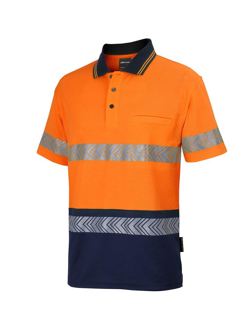 Hi Vis D+N Cotton Back Segmented Tape Polo