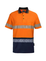 Hi Vis D+N Cotton Back Segmented Tape Polo