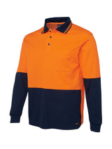 Hi Vis Long Sleeve Cotton Back Polo